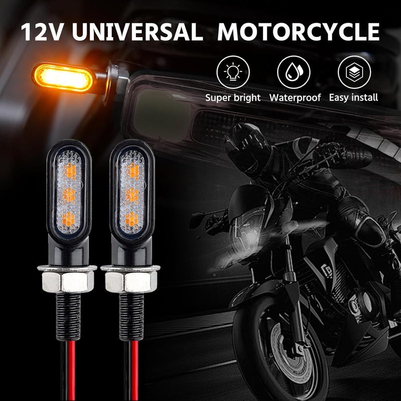 Techtek mini led turn signals motorcycle blinkers dirt bike Rear front turn signals universal bullet signal lights suitable for honda harley suziki motorycles (TURN03) - Image 2